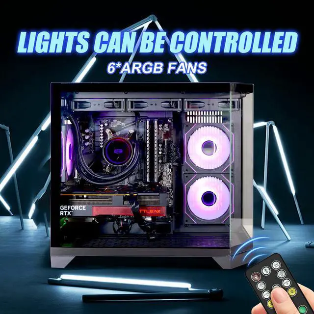 Alt view image 4 of 7 - ICEWOLF Gaming Desktop PC , Ryzen7 7700, Geforce RTX 5060 ,B650M 32GB DDR5 1TB NVMe SSD, 650W GOLD PSU, Wi-Fi,Liquid Cooler,ARGB Fans , Windows 11 ,Prebuilt Gaming Pc New compute