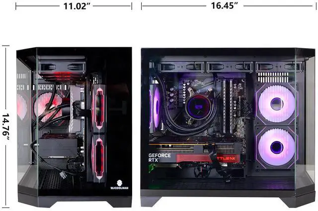 Alt view image 5 of 7 - ICEWOLF Gaming Desktop PC , Ryzen7 7700, Geforce RTX 5060 ,B650M 32GB DDR5 1TB NVMe SSD, 650W GOLD PSU, Wi-Fi,Liquid Cooler,ARGB Fans , Windows 11 ,Prebuilt Gaming Pc New compute