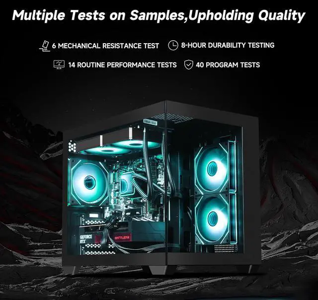 Alt view image 3 of 7 - ICEWOLF Gaming Desktop PC, Ryzen7 5700X, Geforce RTX 5060 8G , 16GB DDR4,1TB NVMe SSD,550W PSU, Liquid Cooler,Wi-Fi,ARGB Fans , Windows 11 ,Prebuilt Gaming Pc New compute