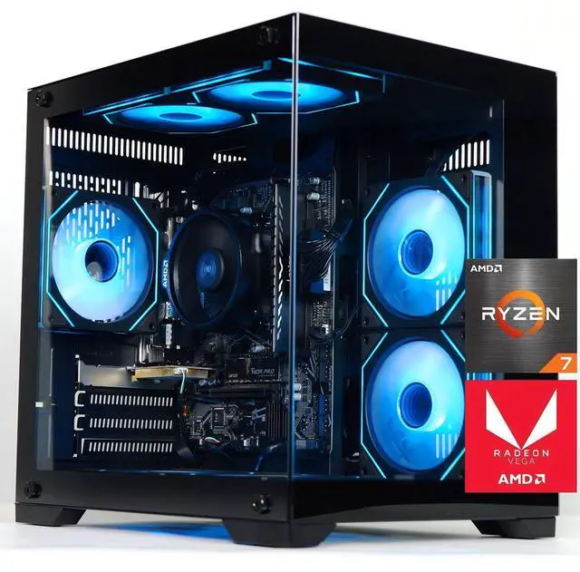 Main image of Gaming desktop PC AMD Ryzen 7 5700G 8 core 3.8GHz(up to 4.6GHz) - 16GB DDR4 3200MHz - 1T M.2 NVMe - Windows 11 pro - WIFI -Prebuilt Gaming pc compute