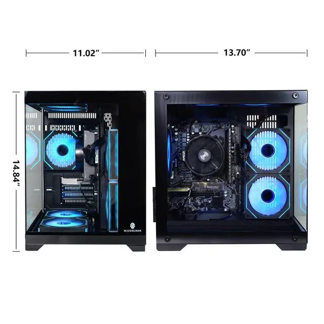 Alt view image 6 of 7 - Gaming desktop PC AMD Ryzen 7 5700G 8 core 3.8GHz(up to 4.6GHz) - 16GB DDR4 3200MHz - 1T M.2 NVMe - Windows 11 pro - WIFI -Prebuilt Gaming pc compute