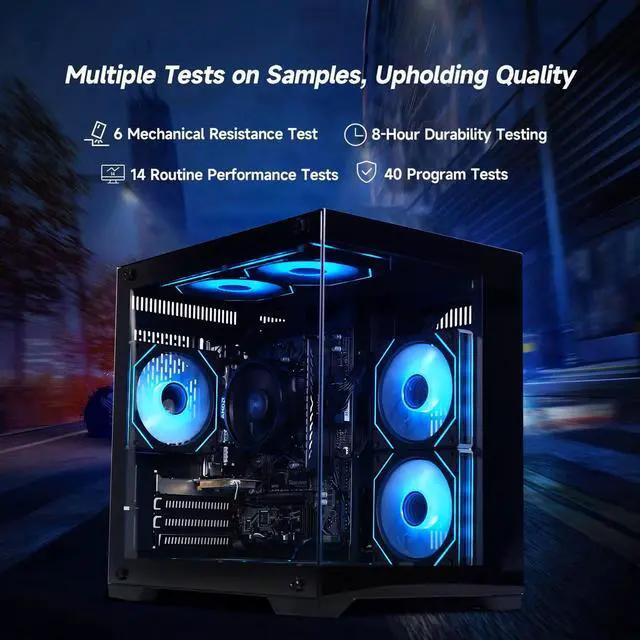 Alt view image 5 of 7 - Gaming desktop PC AMD Ryzen 7 5700G 8 core 3.8GHz(up to 4.6GHz) - 16GB DDR4 3200MHz - 1T M.2 NVMe - Windows 11 pro - WIFI -Prebuilt Gaming pc compute