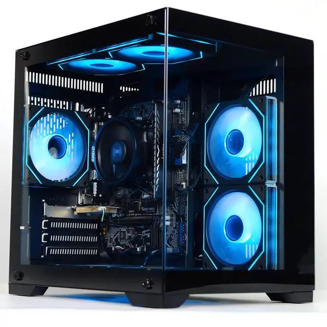 Alt view image 2 of 7 - Gaming desktop PC AMD Ryzen 7 5700G 8 core 3.8GHz(up to 4.6GHz) - 16GB DDR4 3200MHz - 1T M.2 NVMe - Windows 11 pro - WIFI -Prebuilt Gaming pc compute