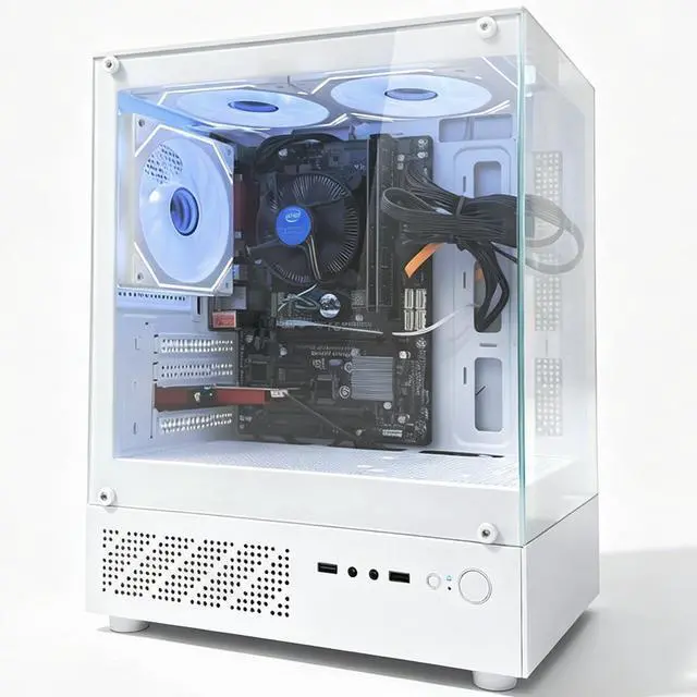 Main image of ICEWOLF Desktop PC Intel i7, 16GB, 256GB SSD, ARGB Fans,500W PSU,White