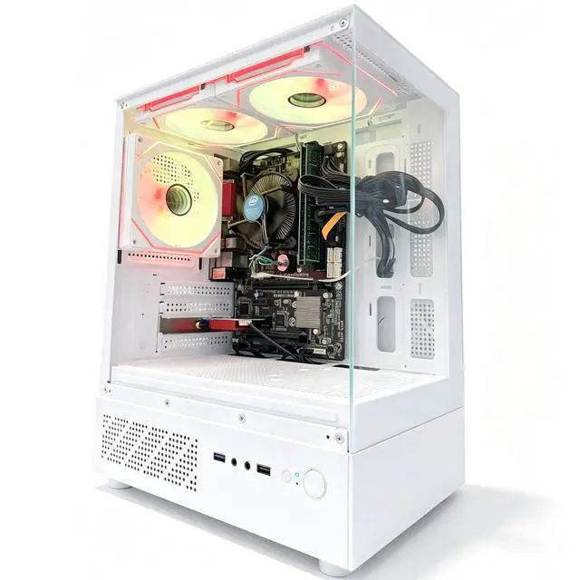 Alt view image 6 of 6 - ICEWOLF Desktop PC Intel i7, 16GB, 256GB SSD, ARGB Fans,500W PSU,White