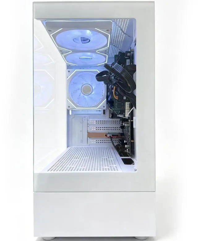 Alt view image 5 of 6 - ICEWOLF Desktop PC Intel i7, 16GB, 256GB SSD, ARGB Fans,500W PSU,White