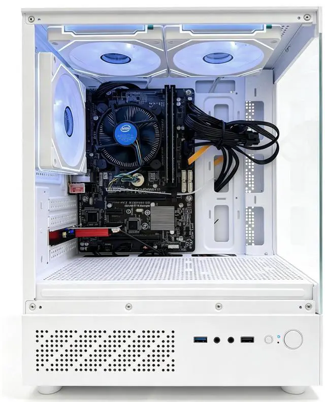 Alt view image 2 of 6 - ICEWOLF Desktop PC Intel i7, 16GB, 256GB SSD, ARGB Fans,500W PSU,White