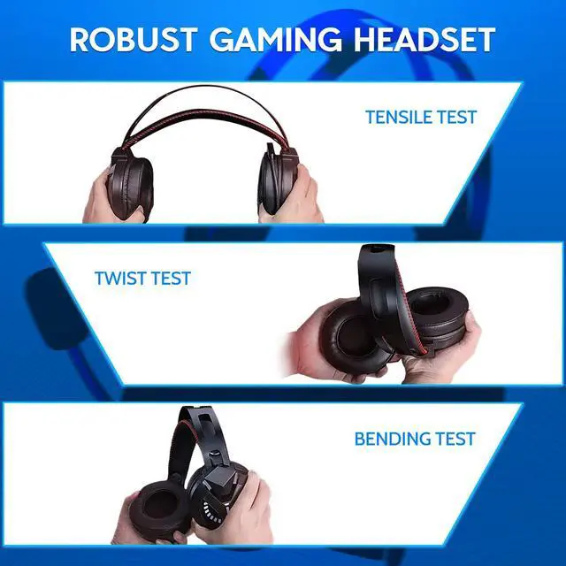 Alt view image 5 of 6 - M180 Pro Wired Gaming Headset Black with Red LED 7.1 Surround Sound for PS4 PS5
