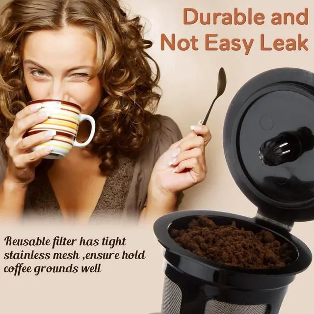 Alt view image 3 of 6 - 6 Pack Reusable K Cups for Keurig Refillable K CUPS Coffee Filters, Stainless Mesh Reusable Coffee Pods Compatible with Keurig 1.0 or 2.0 Keurig Coffee Maker, BPA Free
