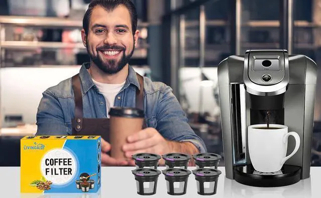 Alt view image 4 of 6 - 6 Pack Reusable K Cups for Keurig Refillable K CUPS Coffee Filters, Stainless Mesh Reusable Coffee Pods Compatible with Keurig 1.0 or 2.0 Keurig Coffee Maker, BPA Free