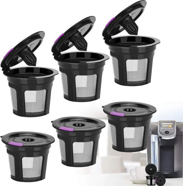 Main image of 6 Pack Reusable K Cups for Keurig Refillable K CUPS Coffee Filters, Stainless Mesh Reusable Coffee Pods Compatible with Keurig 1.0 or 2.0 Keurig Coffee Maker, BPA Free