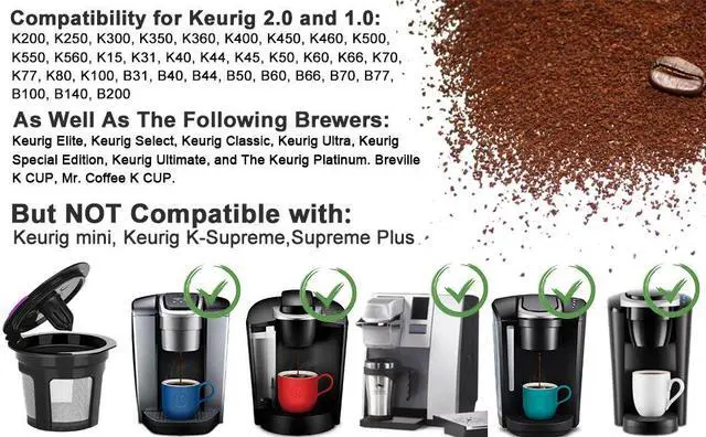 Alt view image 6 of 6 - 6 Pack Reusable K Cups for Keurig Refillable K CUPS Coffee Filters, Stainless Mesh Reusable Coffee Pods Compatible with Keurig 1.0 or 2.0 Keurig Coffee Maker, BPA Free