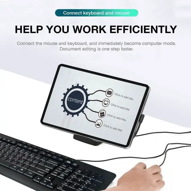 Alt view image 4 of 7 - GKI Docking Station, USB C Mobile Phone to 4K HDMI Hub, 8-in-1 Charging Station, Compatible with Samsung Dex Mode. (Make sure your devices support DP Alt Mode)