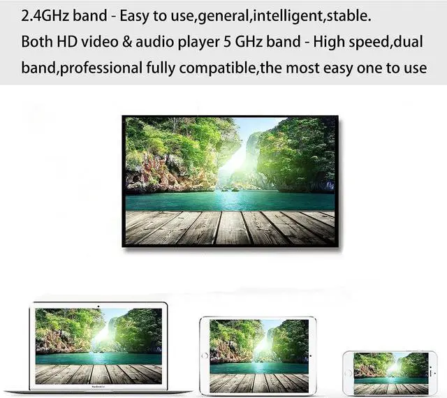 Alt view image 2 of 7 - GloryKylin EVACast - 2.4/5G 1080P Wireless Display Adapter, WiFi HDMI Display Receiver Compatible with iOS/Android/Windows for TV/Monitor/Projector, Support Miracast/DLNA/Airplay (Rose Gold)