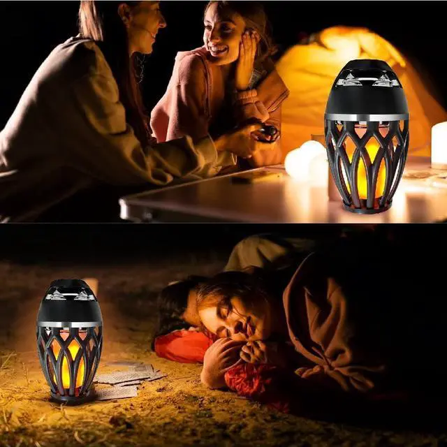 Alt view image 7 of 7 - EVA Sing LED Flame Bluetooth Speaker, for Camping Accessories Travel Home Party Yards and Pools. (Black)