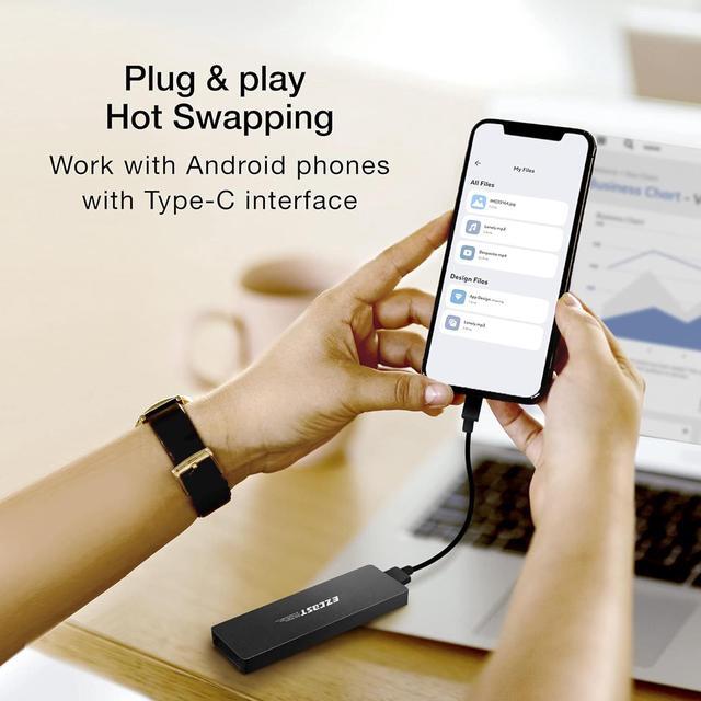 Alt view image 4 of 6 - EZCast S8000 Plus, M.2 NVME SSD Enclosure Adapter, USB C 3.1 Gen 2 (10 Gbps) to NVME PCI-E M-Key Solid State Drive External Enclosure for NVMe PCIe 2230/2242/2260/2280