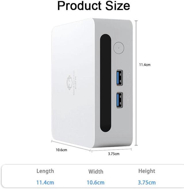 Alt view image 5 of 7 - GenMachine Mini PC AMD Ryzen 7 5700U,16GB RAM 1TB M.2 NVMe SSD,AMD Radeon Graphics,2 x 4K Output, 2 x HDMI Ports,2 x USB 3.0,1 x Type-C,Wifi6,Bluetooth5.2,Windows 11 Pro Desktop Computer