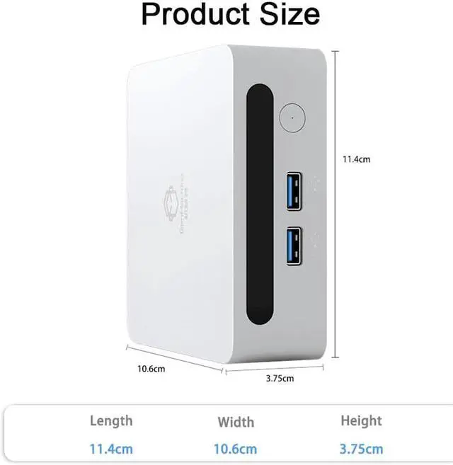 Alt view image 7 of 7 - GenMachine Mini PC AMD Ryzen 5 5600H,8GB RAM 512GB M.2 NVMe SSD,AMD Radeon Graphics,2 x 4K Output, 2 x HDMI Ports,2 x USB 3.0,1 x Type-C,Wifi6,Bluetooth5.2,Windows 11 Pro Desktop Computer