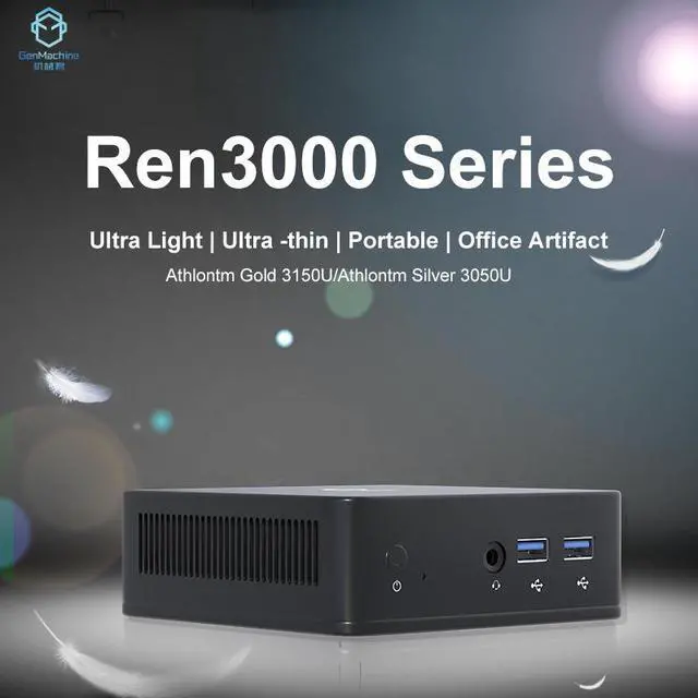 Alt view image 6 of 7 - GenMachine Mini PC AMD Athlon Gold 3150U,without RAM&SSD M.2 NVMe,AMD Radeon Graphics,2 x 4K Output, 1 x HDMI Ports,1 x DP Ports,4 x USB 3.0,Wifi5,Bluetooth4.2, Desktop Computer