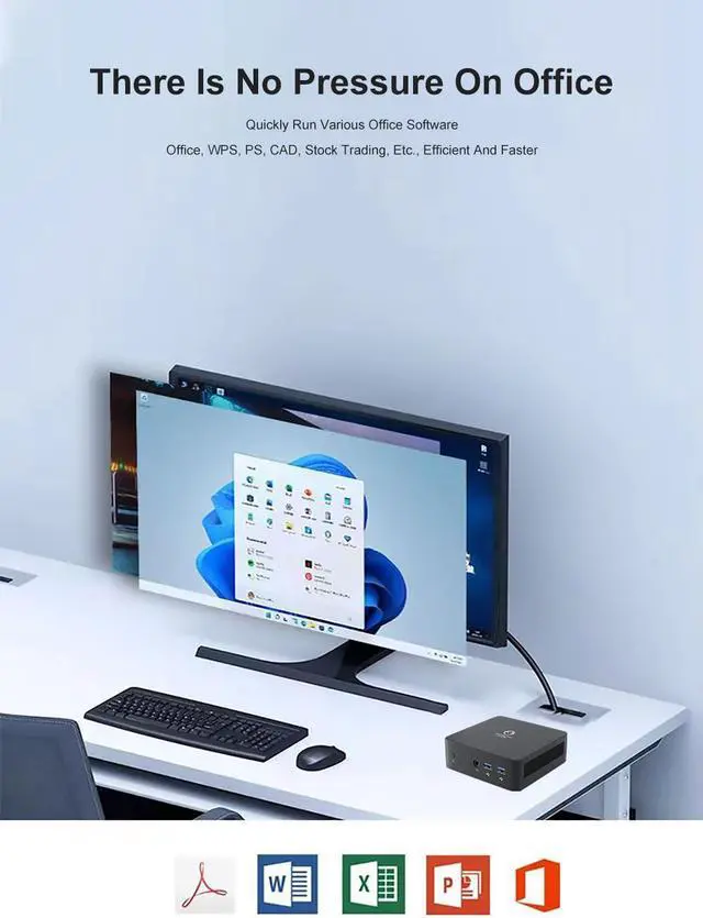 Alt view image 4 of 7 - GenMachine Mini PC AMD Athlon Gold 3150U,without RAM&SSD M.2 NVMe,AMD Radeon Graphics,2 x 4K Output, 1 x HDMI Ports,1 x DP Ports,4 x USB 3.0,Wifi5,Bluetooth4.2, Desktop Computer
