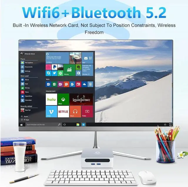 Alt view image 5 of 7 - GenMachine Mini PC AMD Ryzen  7 5825U,16GB RAM 512GB M.2 NVMe SSD, Radeon Vega8, USB3.0*2, USB2.0*2, Type-C (DP/DATA)*1, HDMI*2 Network Port X1, Wifi6,Bluetooth5.2, Windows 11 Desktop Computer