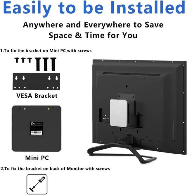 Alt view image 7 of 7 - GenMachine Mini PC AMD Ryzen  7 5825U,16GB RAM 512GB M.2 NVMe SSD, Radeon Vega8, USB3.0*2, USB2.0*2, Type-C (DP/DATA)*1, HDMI*2 Network Port X1, Wifi6,Bluetooth5.2, Windows 11 Desktop Computer