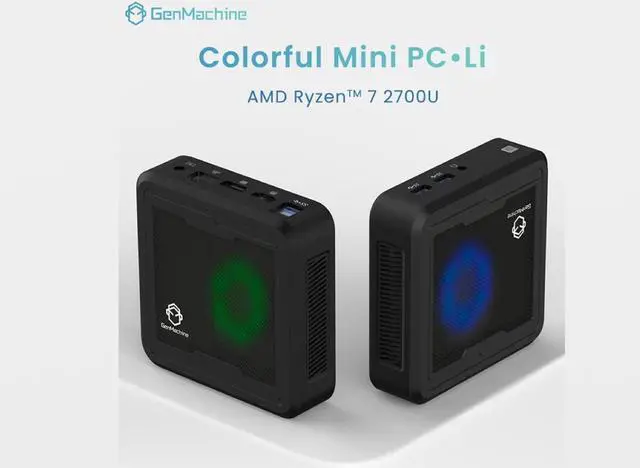 Main image of Genmachine Mini PC AMD Ryzen 7 2700U - Mini Computers Up to 3.8GHz 4c/8t, 16GB DDR4, 256GB SSD & M.2 NVME, Gaming PC with Wifi5/BT4.2/DHMI/DP, Gaming/Office/Design