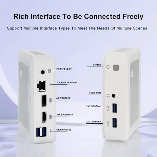 Alt view image 3 of 7 - GenMachine Mini PC AMD Ryzen 5 3550H,8GB RAM 256GB M.2 NVMe SSD,AMD Radeon Vega 8 Graphics,2 x 4K Output, 1 x HDMI Ports,1 x DP Ports,4 x USB 3.0,Wifi5,Bluetooth4.2,Windows 11 Pro Desktop Computer