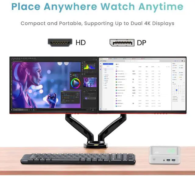 Alt view image 6 of 7 - GenMachine Mini PC AMD Ryzen 5 3550H,8GB RAM 256GB M.2 NVMe SSD,AMD Radeon Vega 8 Graphics,2 x 4K Output, 1 x HDMI Ports,1 x DP Ports,4 x USB 3.0,Wifi5,Bluetooth4.2,Windows 11 Pro Desktop Computer