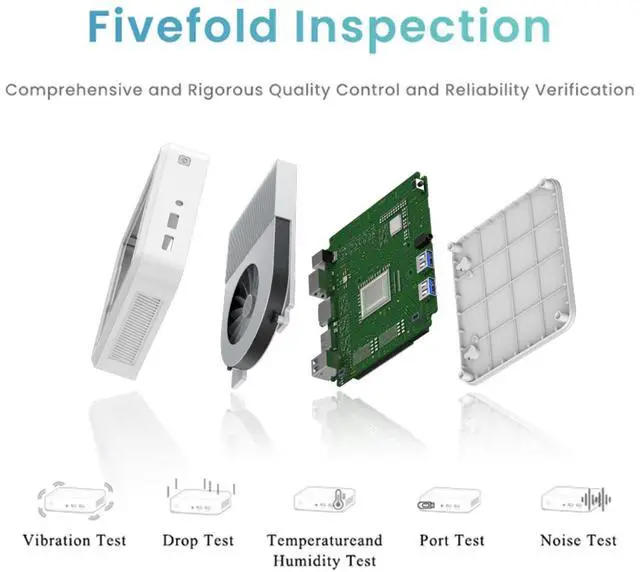 Alt view image 3 of 7 - GenMachine Mini PC AMD Ryzen 5 3550H,16GB RAM 512GB M.2 NVMe SSD, AMD Radeon Vega 8 Graphics,2 x 4K Output, 1 x HDMI Ports,1 x DP Ports,4 x USB 3.0, Wifi5,Bluetooth4.2, Desktop Computer - White