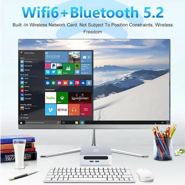 Alt view image 5 of 7 - GenMachine Mini PC AMD Ryzen 5 3550H,8GB RAM 256GB M.2 NVMe SSD,AMD Radeon Vega 8 Graphics,2 x 4K Output, 1 x HDMI Ports,1 x DP Ports,4 x USB 3.0,Wifi5,Bluetooth4.2,Windows 11 Pro Desktop Computer