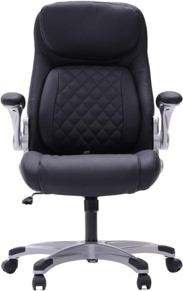 Nouhaus +Posture Ergonomic PU Leather Office Chair. Click5 Lumbar Support  with FlipAdjust Armrests. Modern Executive Chair and Computer Desk Chair  (Black) 