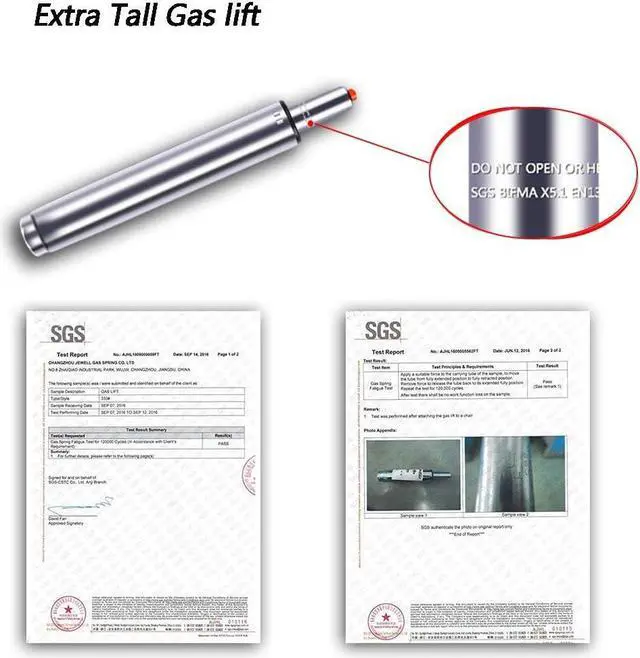 Alt view image 3 of 4 - Antlu 10" Long Stroke Adjustable Gas Lift Cylinder for Bar Stool Drafting Chair Replacement, Tall Hydraulic Pneumatic Cylinder Shock Piston for Barstools, Universal Size Heavy Duty (400 lbs)