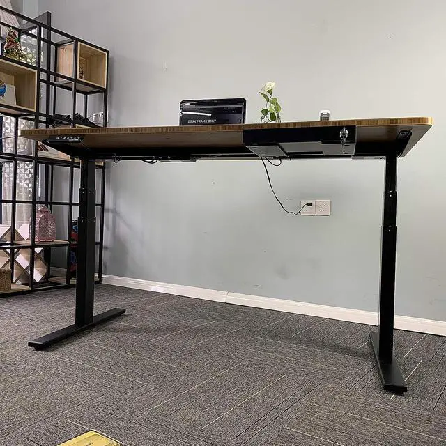 Alt view image 2 of 7 - VWINDESK VJ201-S3 Electric Height Adjustable Sitting Standing Desk Frame Only/Sit Stand - Dual Motors 3 Segment Motorized Desk Base Only,Black