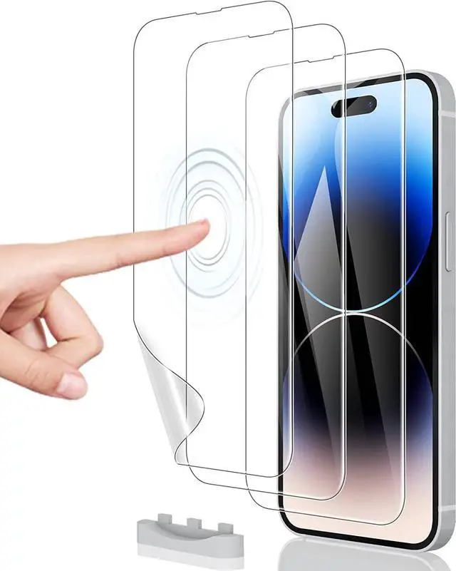 Main image of [3 Pack Hydrogel Film Screen Protector for iPhone 16e / iPhone 14 Pro/iPhone 14 / iPhone 13 Pro/iPhone 13 (6.1 inch), Soft TPU Transparent Protective Screen Protector Film (Not Tempered Glass)