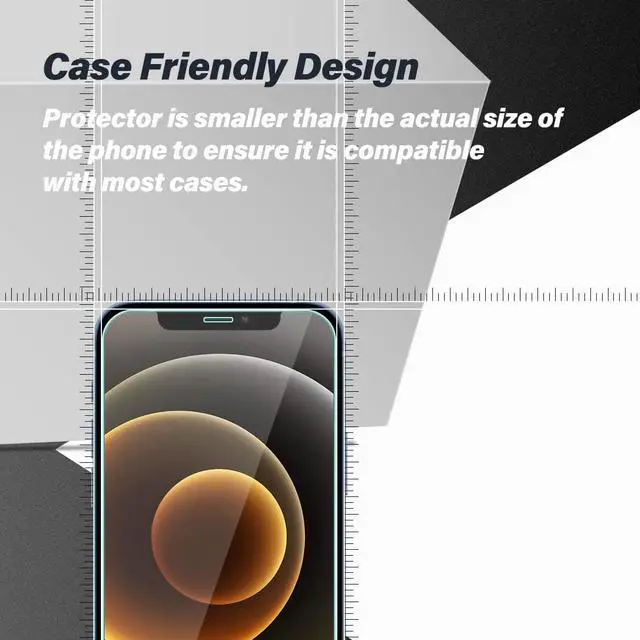 Alt view image 3 of 7 - BIGFACE Compatible with iPhone 12 Mini Screen Protector + Camera Lens Protectors, [2 + 2 Pack] Premium HD Clear Tempered Glass, 3D Curved Anti-Bubble Accuracy Film for iPhone 12 Mini(5.4 Inch)