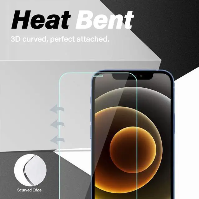 Alt view image 4 of 7 - BIGFACE Compatible with iPhone 12 Mini Screen Protector + Camera Lens Protectors, [2 + 2 Pack] Premium HD Clear Tempered Glass, 3D Curved Anti-Bubble Accuracy Film for iPhone 12 Mini(5.4 Inch)