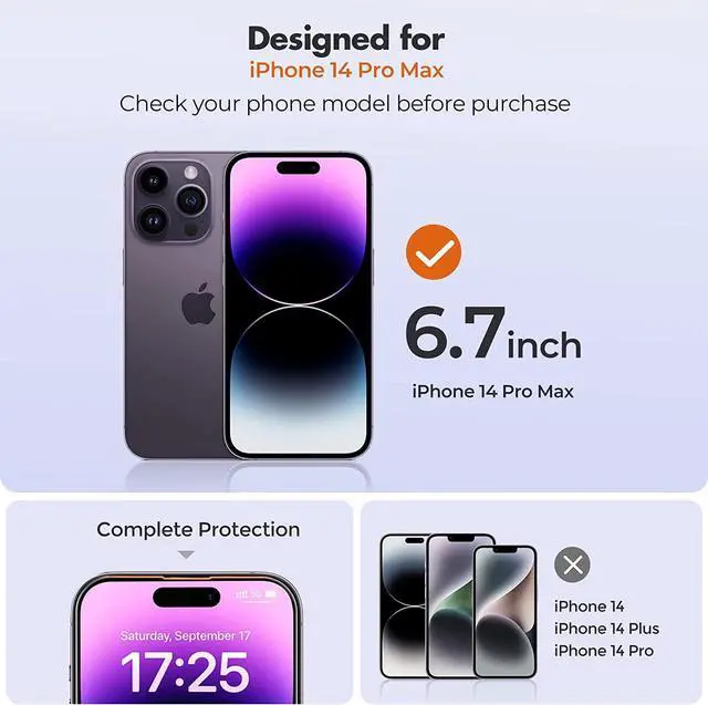 Alt view image 2 of 7 - UNBREAKcable 3-Pack Screen Protector for iPhone 14 Pro Max, Double Shatterproof Tempered Glass [Easy Installation Frame] [9H Hardness] [99.99% HD Clear] [Case Friendly] for iPhone 6.7 inch