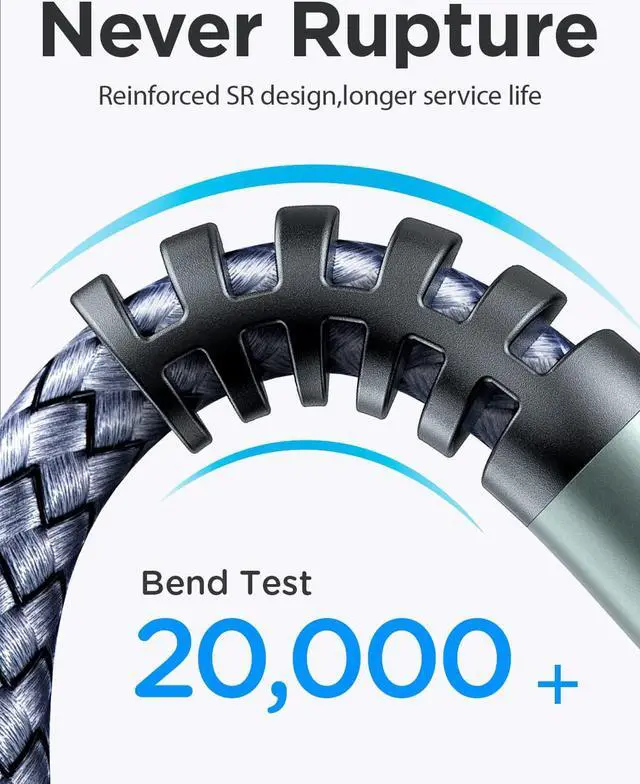 Alt view image 5 of 7 - 2 Pack USB Extensions Cable High Speed USB 3.0 Extension Cord Type A Male to Female Sturdy Braided Material Fast Data Transfer Compatible with USB Keyboard Mouse Flash Drive Grey 6.6FT+6.6FT