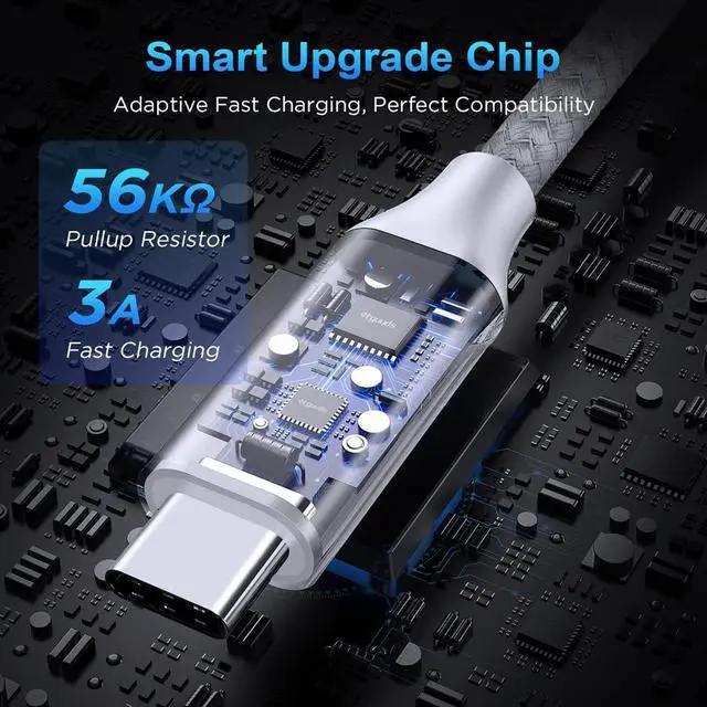 Alt view image 2 of 7 - etguuds USB A to USB C Cable 5-Pack (3/3/6/6/10 ft), Fast Charging Type C Charger Cord for iPhone 16 15 Pro/Pro Max/Plus, for Samsung Galaxy S24 S23 S22 S21 S20 S10 A55 A54 Flip, Pixel, Moto G, White