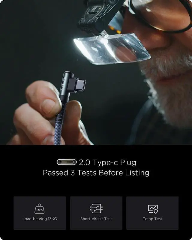 Alt view image 6 of 7 - 2-???????? USB C Cale Right Angle with USB to U SB C Adapter 60W Fast Charging Cable for iPad and USB C to U SB C Devices 6.6FT Carplay Type C Cable fit iPhone 16 15 Pro iPad  Series