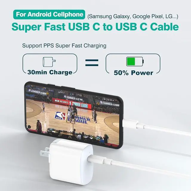 Alt view image 5 of 7 - USB C to USB C Cable (2-Pack 6.6ft) for MacBook Air/Pro Charger iPad Pro 12.9/11 inch iPad Air 5/4 Mini 6 iPhone 17/16/15 Pixel Galaxy S25/S24 Switch 2 Type C Fast Charging Cord