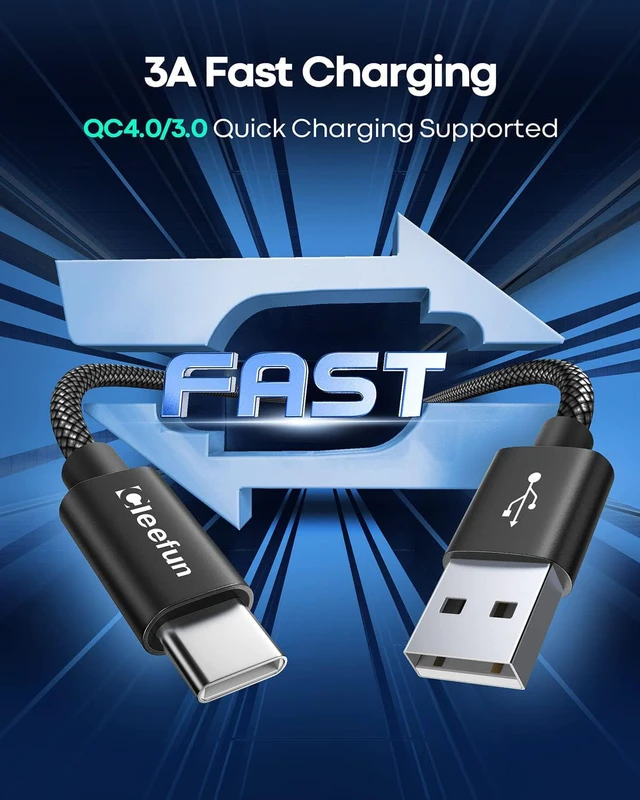 Alt view image 2 of 7 - CLEEFUN USB C Cable 6ft, 5Pack USB A to USB Type C Charging Cable Fast Charge Braided Charger Cord for iPhone 16 15 Pro Max, Samsung Galaxy S24 S23 S22 S21 S20 FE Ultra S10, Pixel