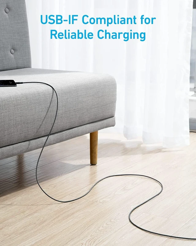 Alt view image 3 of 4 - USB A to USB C Cable Charger Cord (2-Pack 10 ft Black)