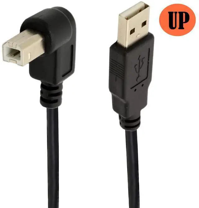 Alt view image 5 of 7 - USB Printer Cable 3.3Ft USB Type A to Type B Cable USB 2.0 A Male to B Male 90 Degree Printer USB Cord for HP Canon  Epson Lexmark and More Printers(UP)