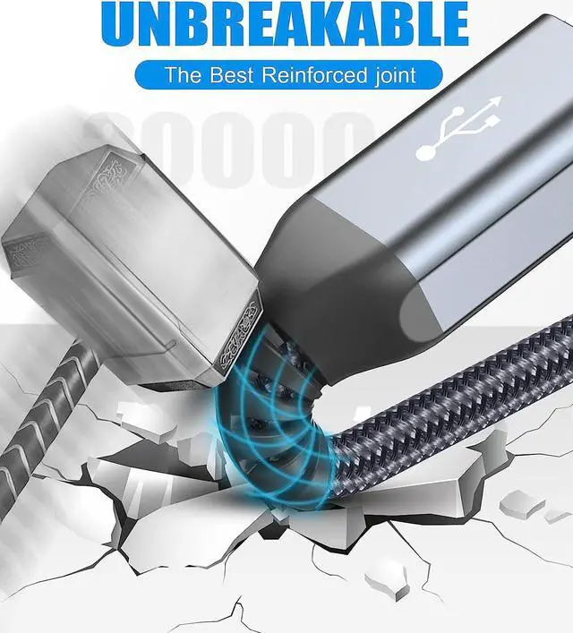 Alt view image 2 of 6 - USB Extension Cable 16ft, Sweguard Type A Male to Female USB 3.0 Extension Cord Nylon Braided Supports High Speed 5Gbps Compatible with USB Keyboard,Flash Drive,Hard Drive,Printer and More (Grey)