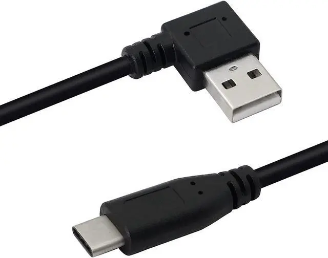 Main image of 90 Degree USB Adapter Cable Right Angle USB 2.0 (Type-A) Male to USB 2.0 (Type-C) Male Fast Charge and Data Sync Cable 25cm