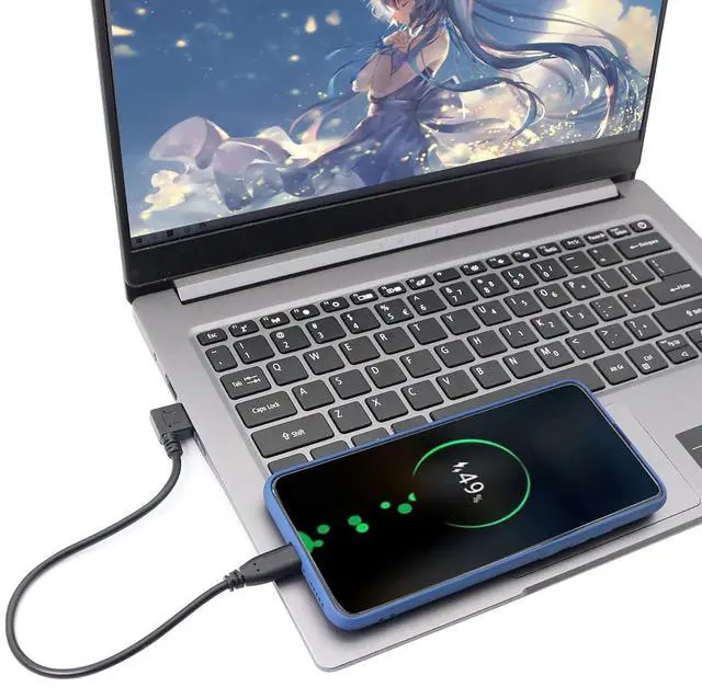 Alt view image 4 of 7 - 90 Degree USB Adapter Cable Right Angle USB 2.0 (Type-A) Male to USB 2.0 (Type-C) Male Fast Charge and Data Sync Cable 25cm