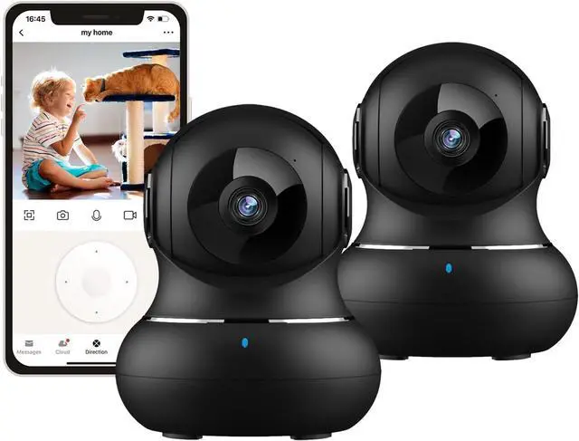 Alt view image 2 of 7 - litokam 2K Indoor Camera, 360 Pan/Tilt Home Security Camera with Motion Detection, 2K Battery Powered Video Doorbell Camera