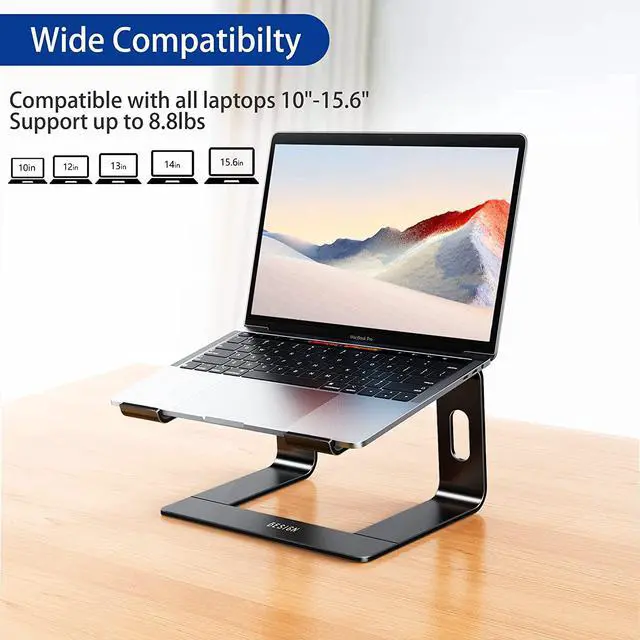 Alt view image 3 of 7 - LS03 Aluminum Laptop Stand Ergonomic Detachable Computer Stand Riser Holder Notebook Stand Compatible with Air Pro  HP  More 10-15.6 Laptops Black